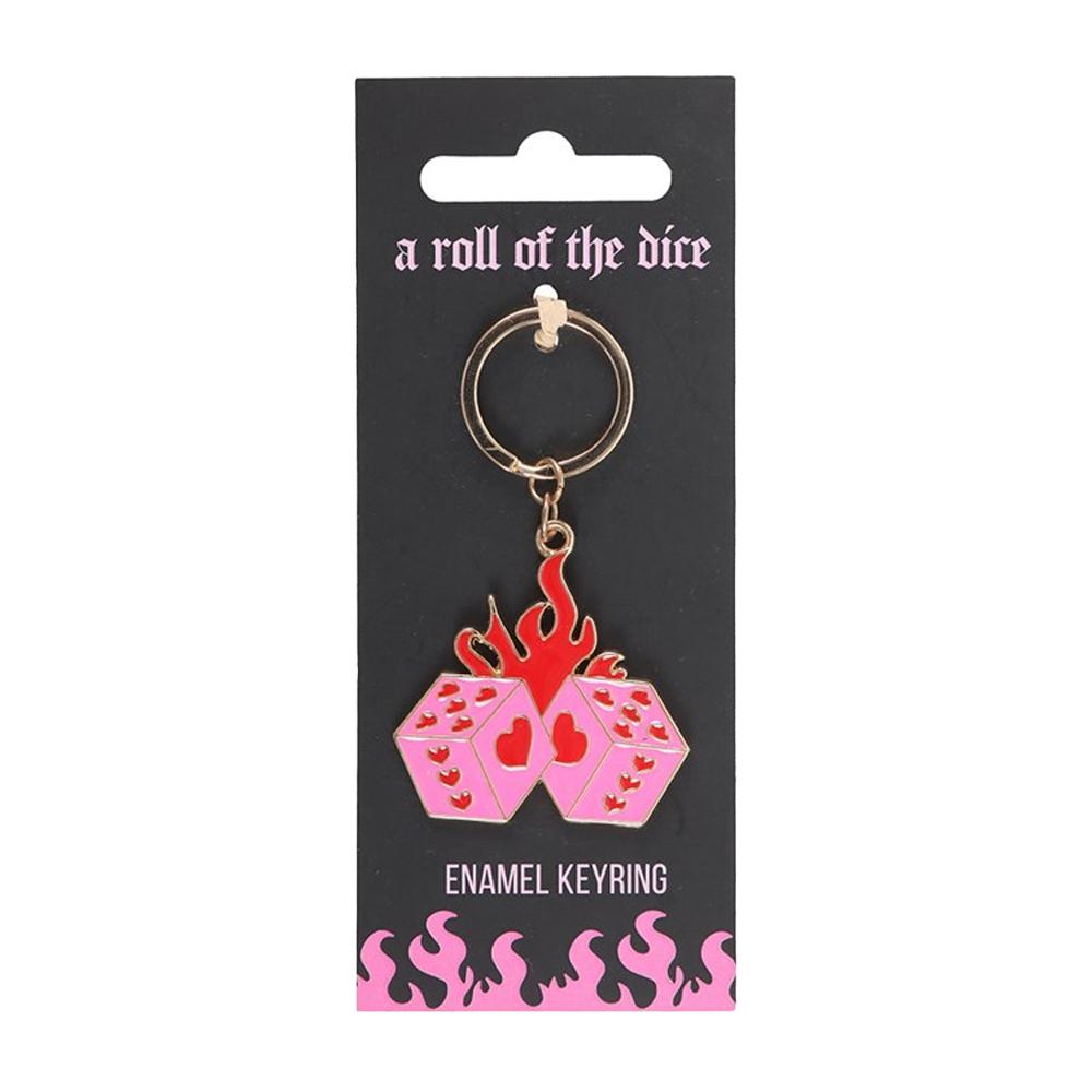 Something Different Flaming Dice Keyring