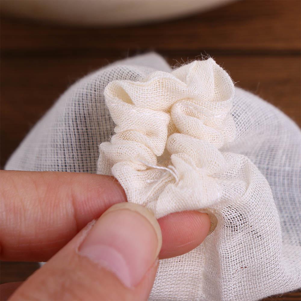Natural Reusable Unbleached Tea Filter Portable Cotton Pouch Sachet Bag Drawstring Bags Muslin Bag