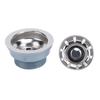 Sink Drain Assembly Mirror Polished RV Stainless Steel Kitchen Drain with Strainer Stopper for Sink with 52mm Opening