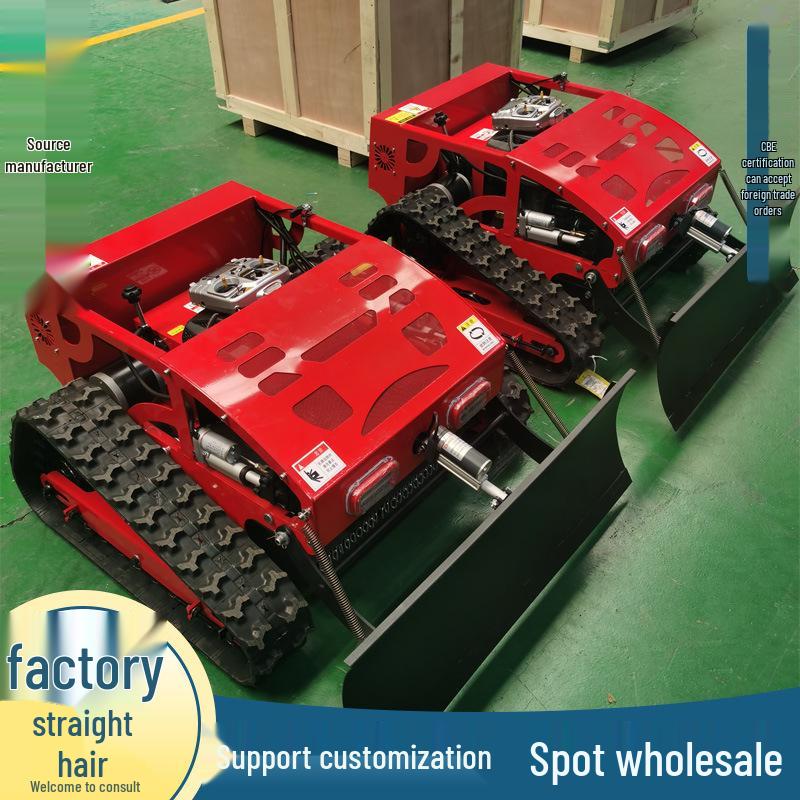 Fully Automatic Remote Control Crawler Lawn Mower and Weed Trimmer for Municipal Greening