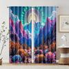 2pcs   Window Curtain  print Psychedelic Mountain Durable 100% Polyester Fabric (without rod) Holiday Use for Bedroom   Living