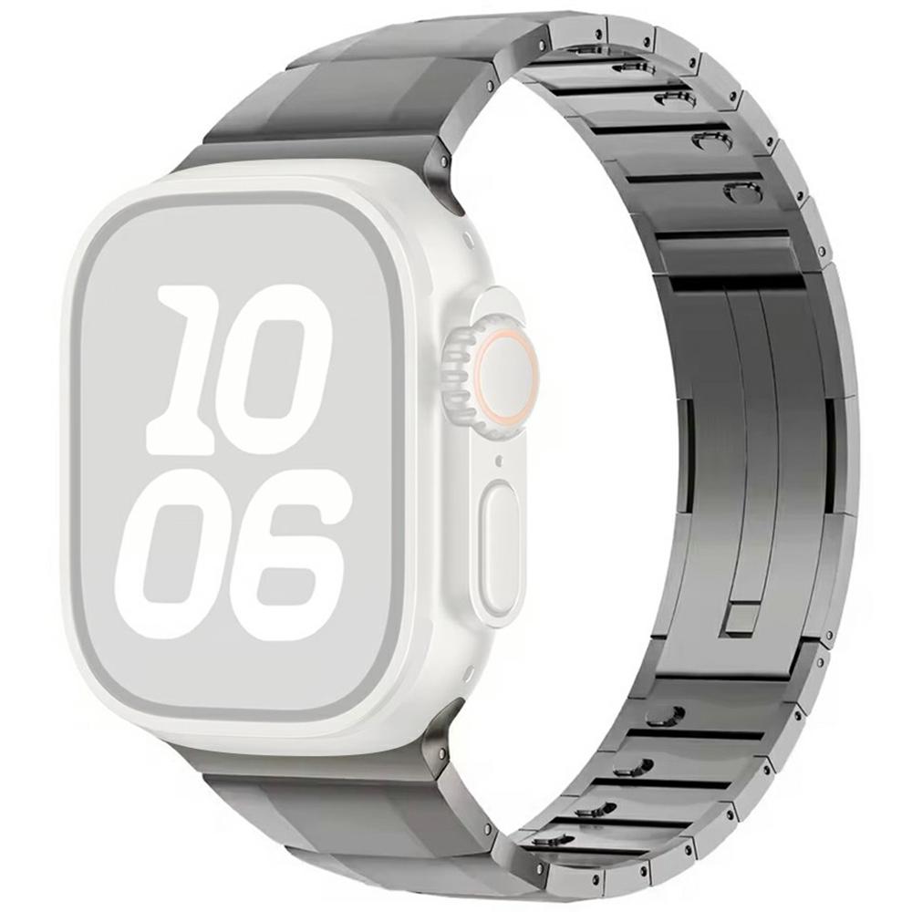 Stainless Steel Watch Band For Apple Watch Series 10 Ultra 9 8 7 SE 6 5 4 3 2 1 46mm 49mm 45mm 44mm 42mm Side Release Single Bead Strap