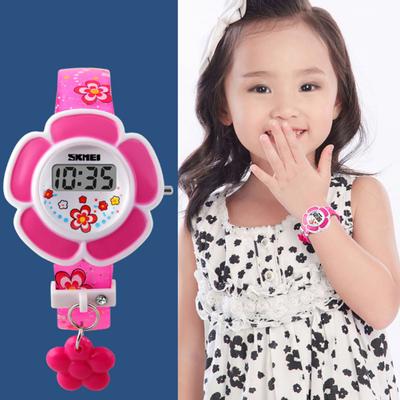 Reloj de Pulsera Digital Ajustable SKMEI Forma de Flor Dibujos Animados para Niños Regalo de Cumpleaños