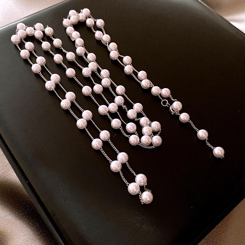 Französische mehrlagige Perlen-Schlüsselbeinkette - Luxuriöses, modisches und vielseitiges Design für Frauen