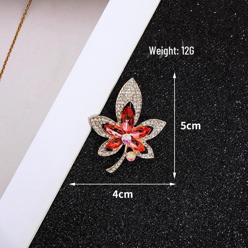 Exquisite Women's Red Flower Brooch – Niche Design, High-End Suit Accessory