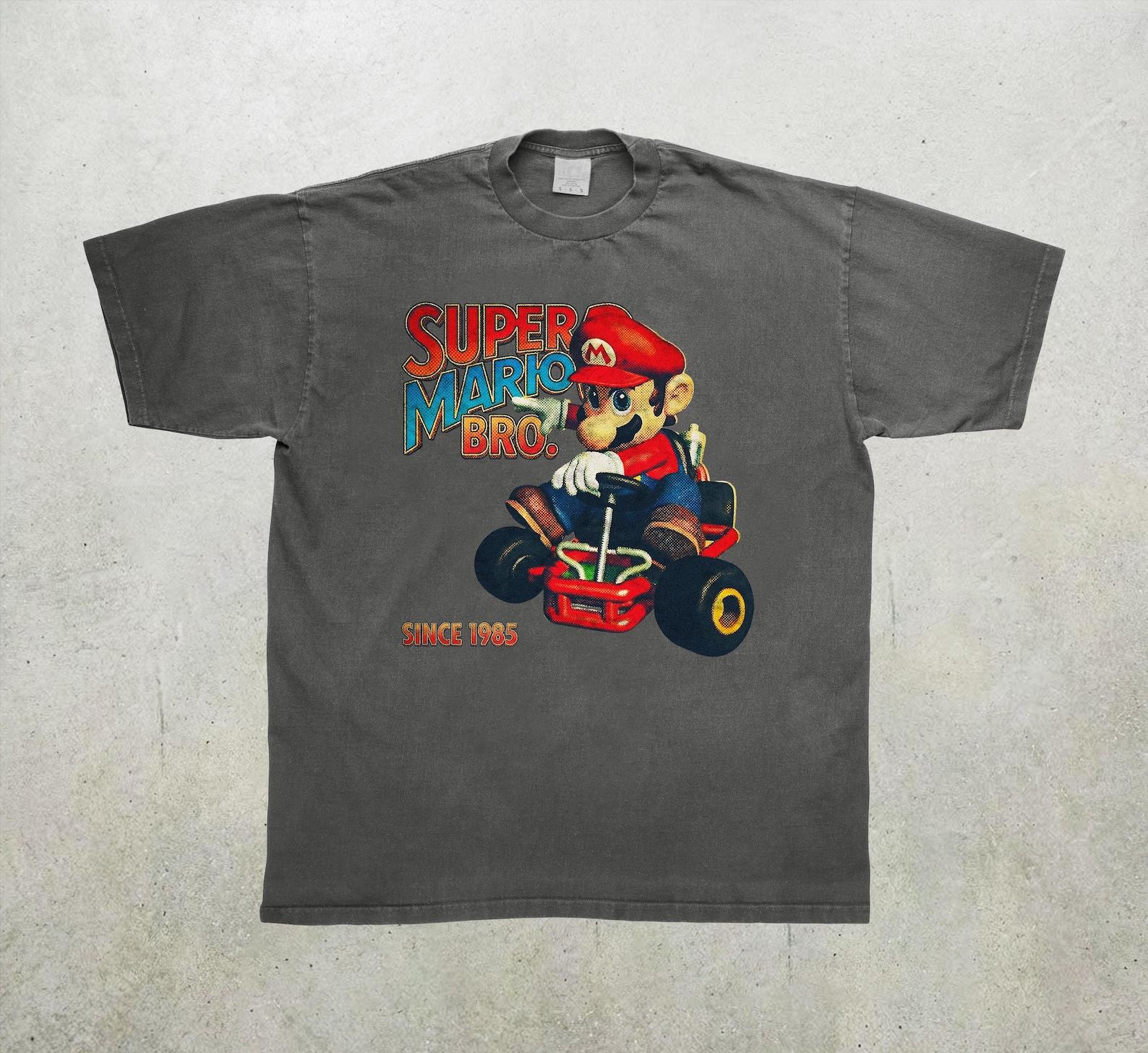 Vintage Super Mario Bros Gaming Funny Gamer T-Shirt, Retro 80s Gamer Tee S