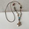 New Chinese Wood Pony Pendant Necklace Retro Temperament Versatile Sweater Chain Natal Year Light Luxury Niche Necklace Women