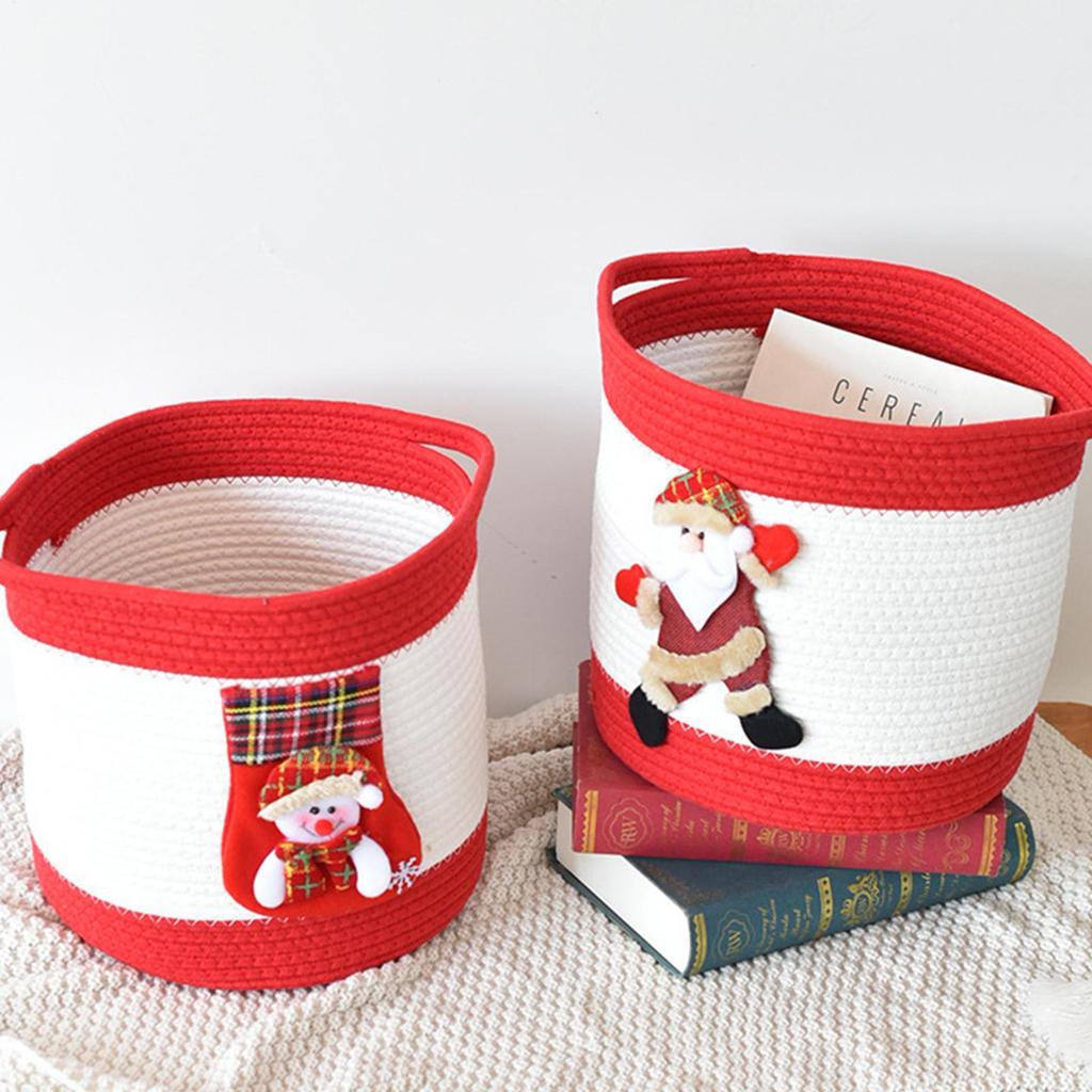 Christmas Storage Basket Laundry Rope Basket For Christmas Decorative Laundry Bin For Women Kids Holiday Birthday Easter