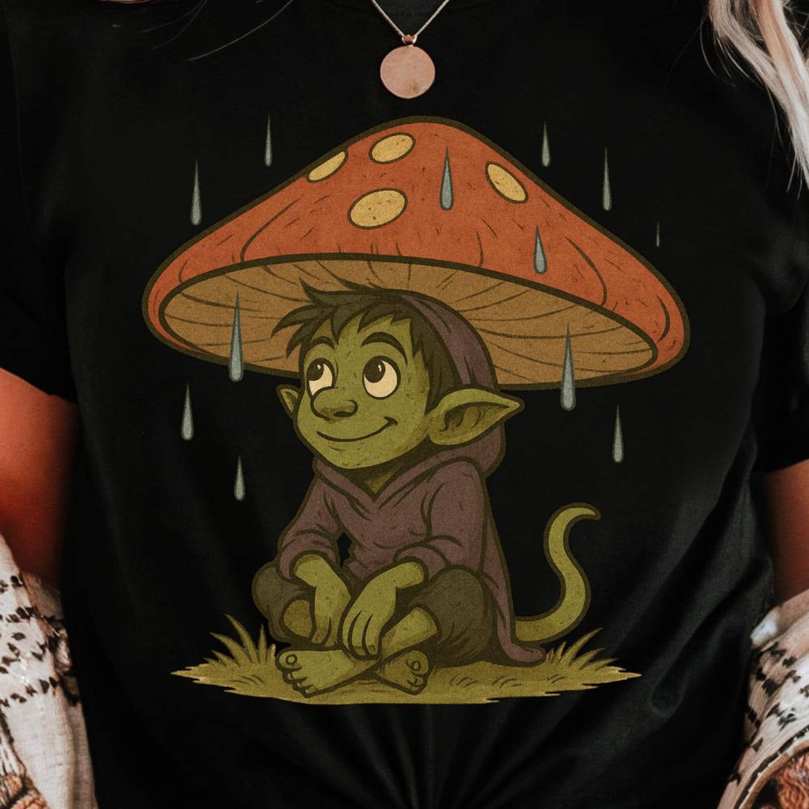 Goblin Mushroom Tee | Whimsical Forest Creature Illustration S