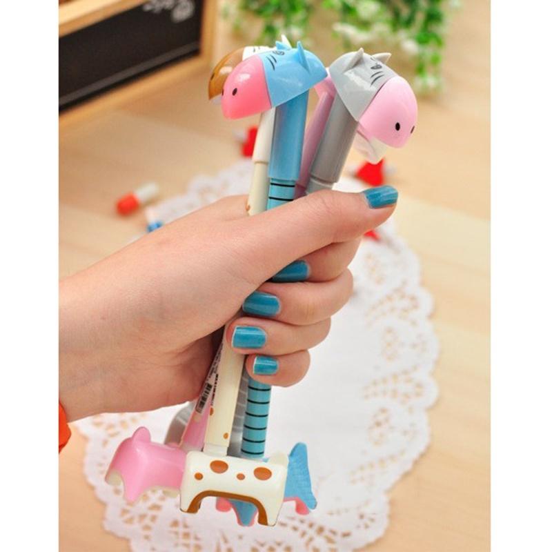 4 Pcs Donkey Ball Pen Novelty Student Toys School Office Cartoon Stationery Plastic