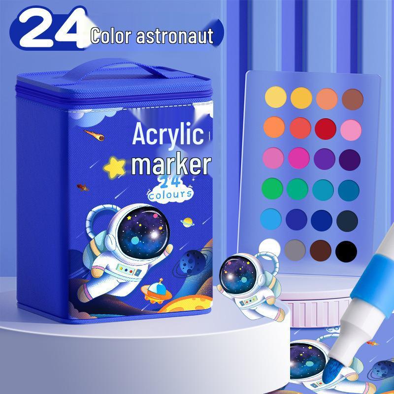 Marqueurs Aquarelle Acrylique pour Enfants - Ne Déteignent Pas, Stylos d'Art Empilables pour Élèves du Primaire