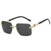 Rimless Square Sunglasses New Fashion Vintage Style Gradient Multi-color Sun Glasses Trendy Stylish Brand Design Shades