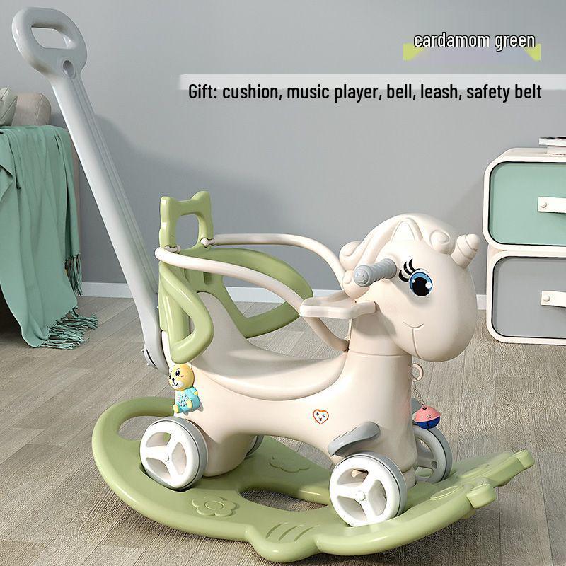 3-in-1 Wooden Rocking Horse & Ride-On Toy: Perfect First Birthday Gift for Boys and Girls