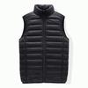 Men's Burgundy Lightweight Down Vest Stand Collar Quilted Sleeveless Warm Winter Gilet