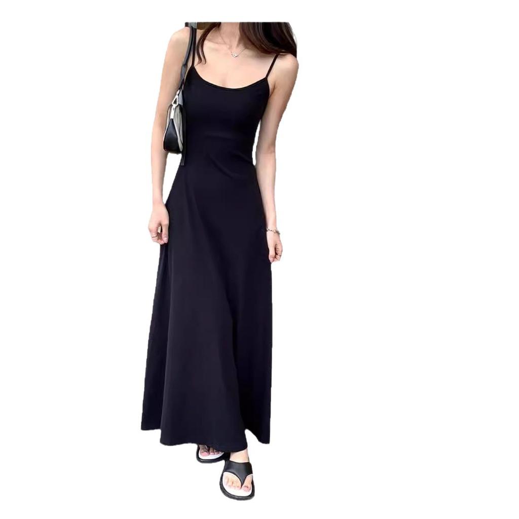 Pure desire Spice Girl slim fit and thin suspender dress women's summer waist new sleeveless long dress bottoming skirt