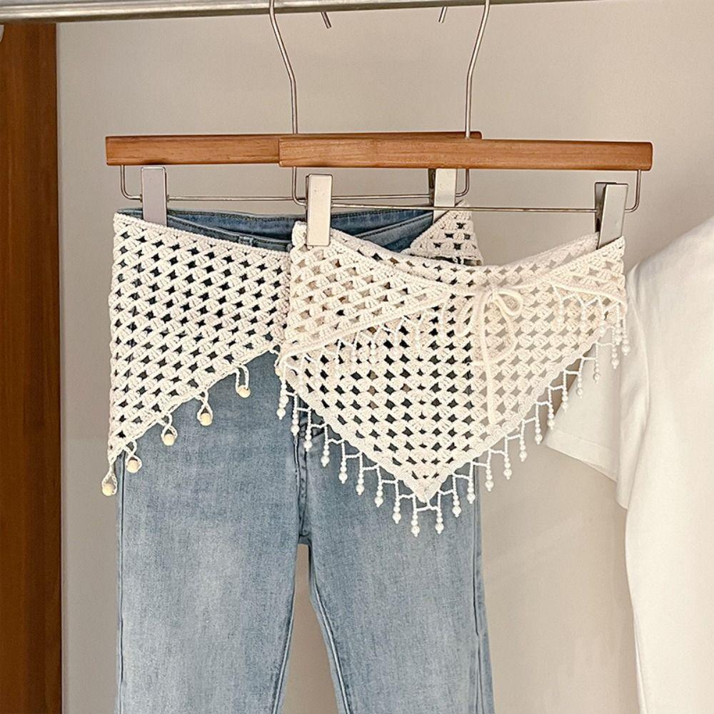 Countryside Style Hollow Out Lace Shawl Bohemian Crochet Flower Scarves  Summer