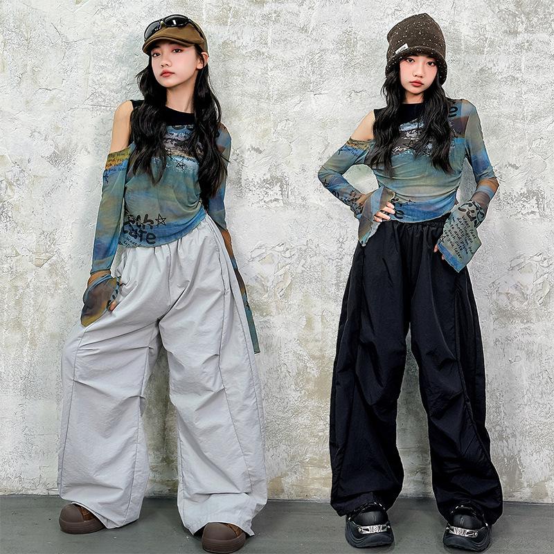 Trendig Street Dance Hip Hop Hoodie-set för Barn – Coolt Uppträdande-outfit för Pojkar & Flickor