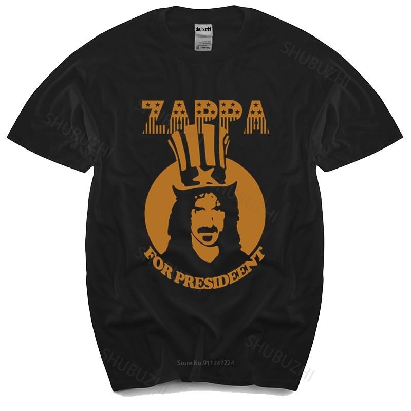 Nova Moda Camiseta Masculina Tripulao Pescoo T Frank Zappa Zappa Para Presidente T Camisa Masculina Algodo Camiseta Muitas Cores Topos