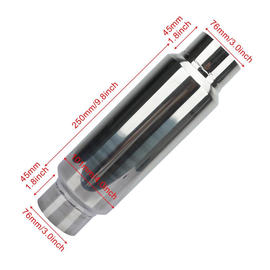 Universal Decorative Stainless Steel Silver Exhaust Muffler Pipe