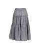 BMUETTE Shirred 3-Tier Layered Skirt Gray