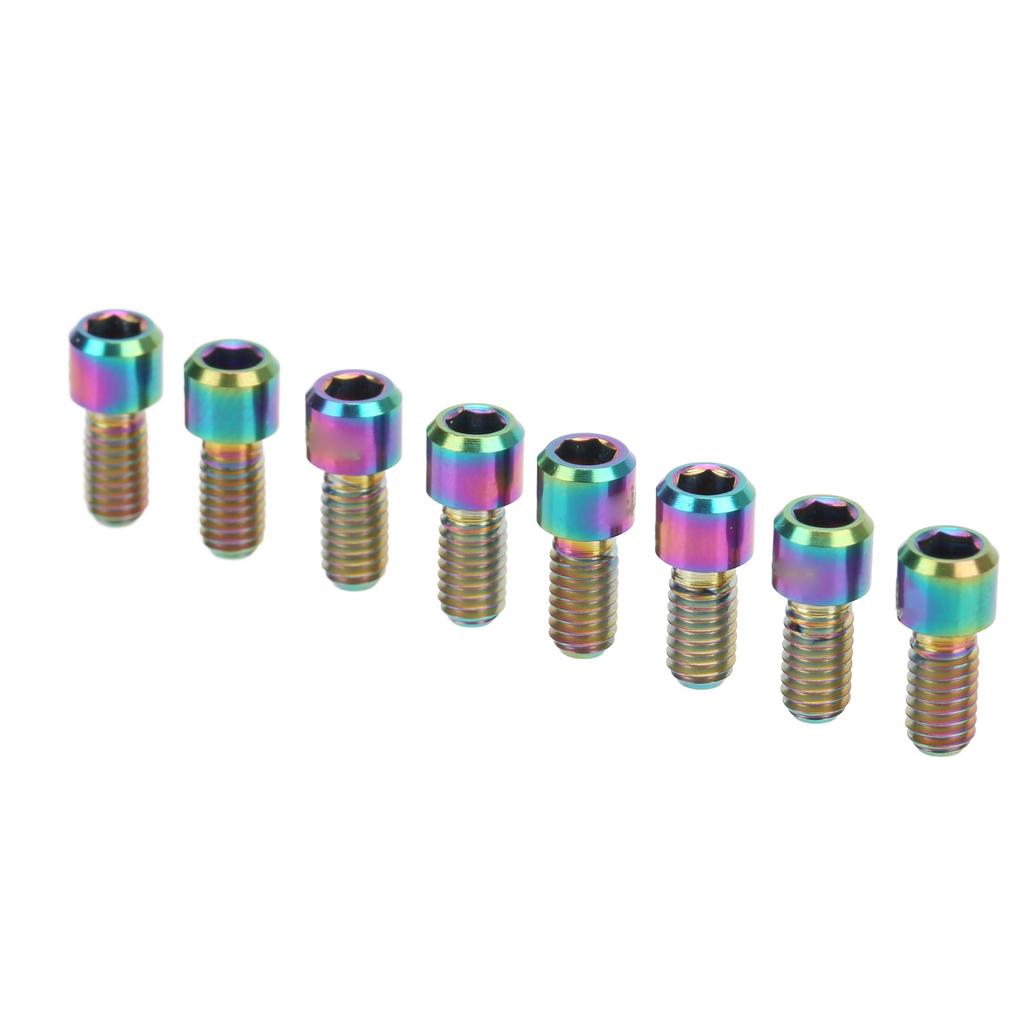 RISK 8 stk Terrengsykkel Pedalbolter Titanlegering Sklisikre Sykkelpedalskruer Pinner Bolter Klamper
