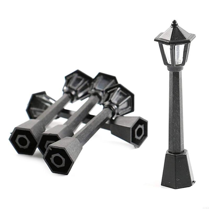 62KD Model Railway Train Lamp 4pcs Post Lights for Doll House Fairy Garden Ornaments