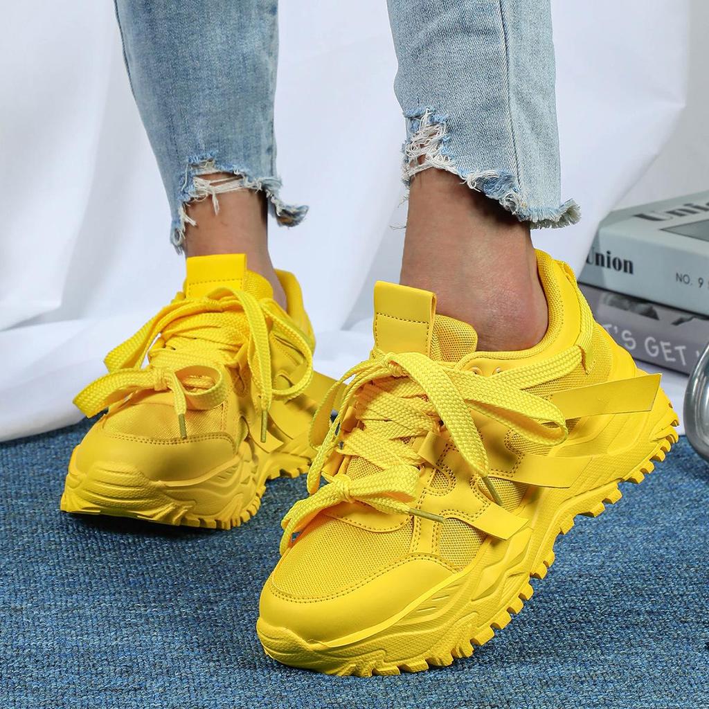 Stylish Thick-Soled Height-Boost Dad Sneakers: Breathable Mesh, Comfy, Fashionable, Versatile Casual Sports Shoes for Outdoor Couples