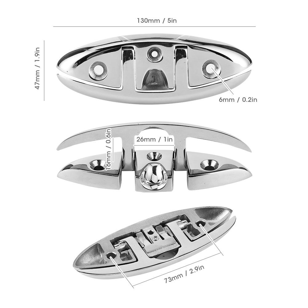 Deck Cleat Deck Cleat 5inch Folding Flip Up Cleat 316 Stainless Steel Dock Deck Hardware Marine Boat Accessories Pull Up Cleat