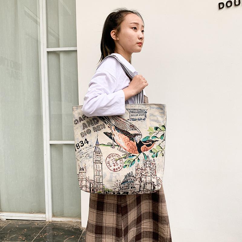 Fashionable Women's Bag Ethnic-style Bag Single-shoulder Bag Large Capacity Simple and Versatile