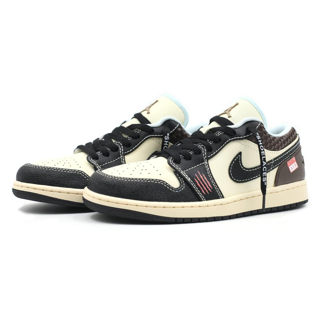 Jordan Air Jordan 1LOW SE Leather Cushioning Slip Resistant Abrasion Resistant Low Top Vintage Basketball Shoes Men's HQ3437-101(Team205- )