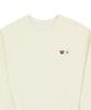 GRAVER [Unisex] Small Flower Bear Face Embroidered Smile Sweatshirt_Cream