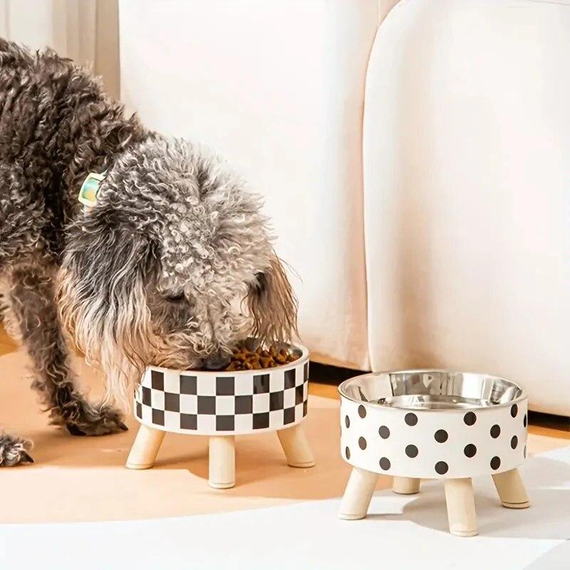 Ciotola per mangiatoia per gatti rialzata Ciotola per acqua per cibo per gatti rialzata anti-soffocamento con supporto per l'alimentazione degli animali domestici