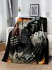 Skull Series Flower Blanket Quilt Throw Bedspread Flannel Couch Travel Bedding Halloween Gifts
