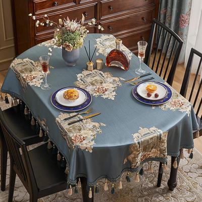 Luxus Jacquard Esstischdecke Oval Rechteckig Quadratisch Vintage Quaste Europäische Party Veranstaltungen Kaffeetisch Abdeckung Stoff Hause