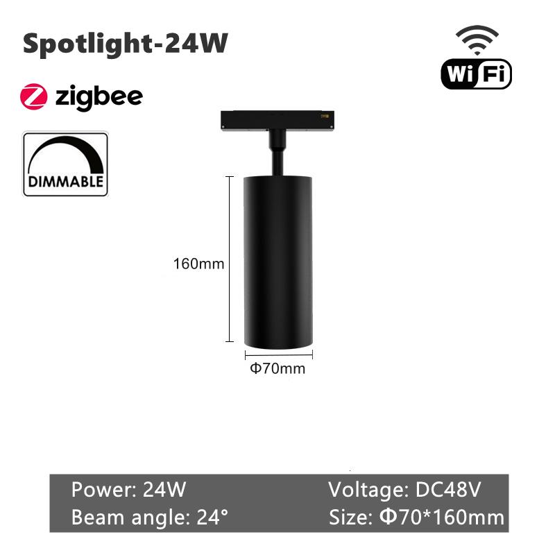 Zigbee Smart WiFi Magnetic Track Lights LED DC48V Dimmable Spotlight Tuya App Alexa Google Assistant Voice Control Rail Lamp