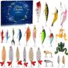 Christmas Fishing Lure Set 24pcs Freshwater Artificial Baits Minnow Popper VIB Spinnerbaits Anglers