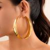 Exaggerated metal large circle earrings, fashionable hollow out personalized design earrings