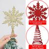 1Pc Gold Stamping Christmas Metal Exquisite Tree Top Star Party Decoration Snowflake Glitter Christmas Decoration