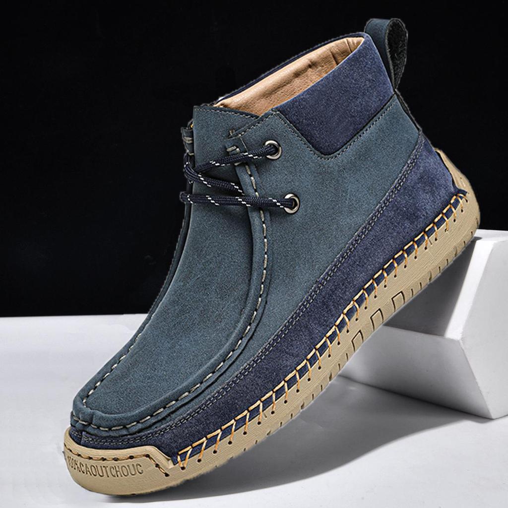 Women's Non-slip Soft Sole Ankle Boots, Spring/Autumn Plus Size Casual Hand-stitched Mother's Shoes