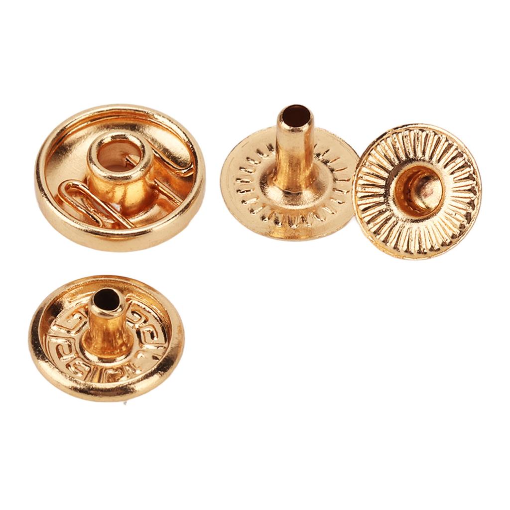 200er Set Druckknöpfe Kit 8mm Starkes Kupfer Exquisiter Glanz Weit verbreitet Leder Druckknöpfe für Kleidung Taschen Leder