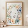 Poster Joyful "O" In a Flower Wreath Poster Joyful "O" In a Flower Wreath, 30X40 Cm, Dark Brown Wooden Frame, 230 Gsm Matte Paper