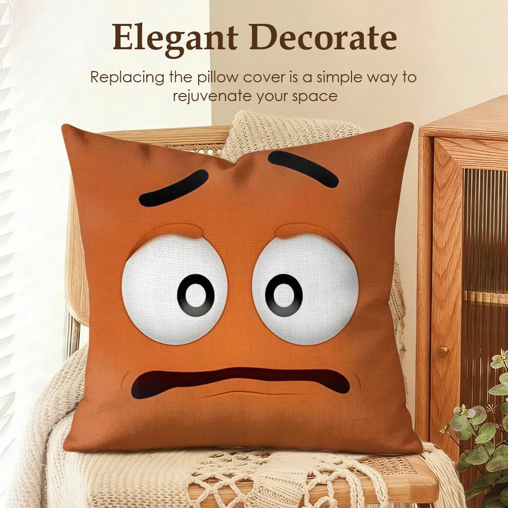 Cartoon MMMs Eye Cushion Cover Natural Linen Organic Fabric DoubleSided Printing Sofa Home Decor Gift Pillow Case