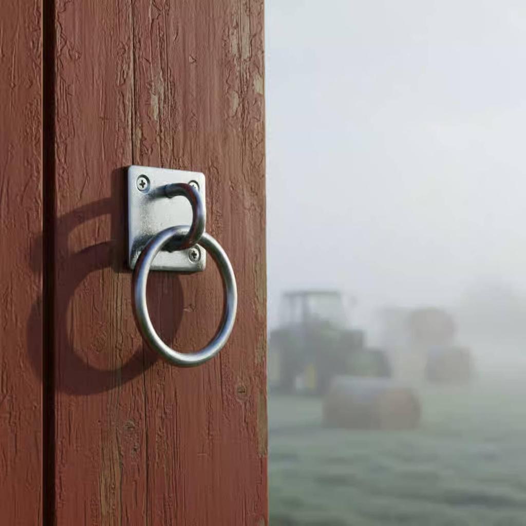 Stall Door Pull Square Mounting Plate Horse Curved Loop Four Holes Barn Handle for Gate