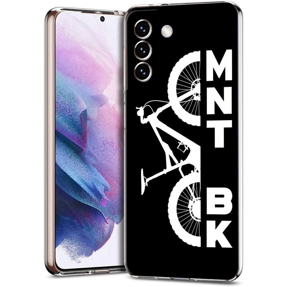 Phone Case For Samsung Galaxy S24 Ultra S23 FE S22 S20 S21 5G S10 S9 Plus S10E S8 Silicone Clear Mountain Bike Cycling Art Cover