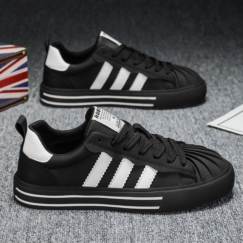 Men's shoes 2025 spring new leather soft sole shell head flat shoes men's outdoor non-slip sports casual trendy shoes