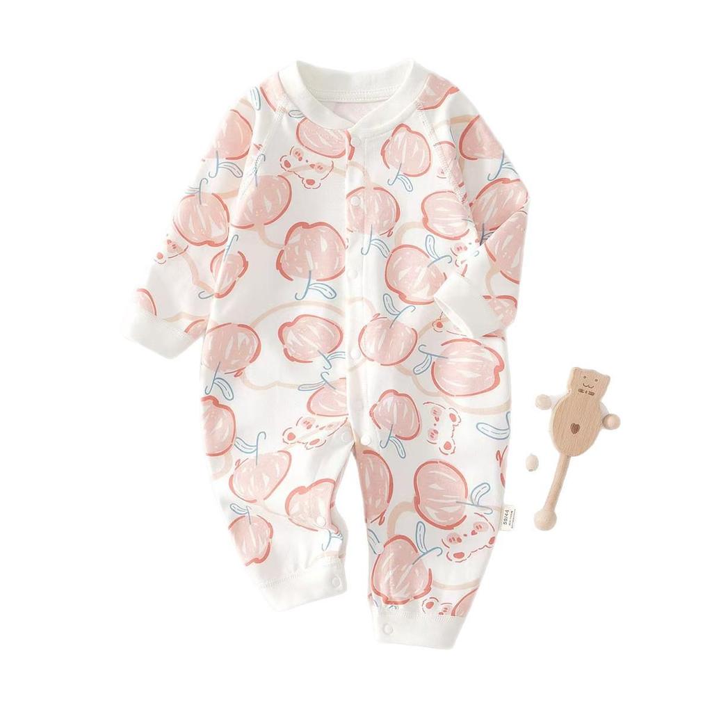 Pure Cotton Newborn Long Sleeve Bodysuit - Spring/Autumn Base Layer Pajamas