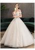 [Housaku Co., Ltd.] Wedding Dress, A-line, Off-shoulder, Lace-up, Layered Skirt, Floral Embroidery, Bridal, Concert, Master of Ceremonies, Recital, Pe