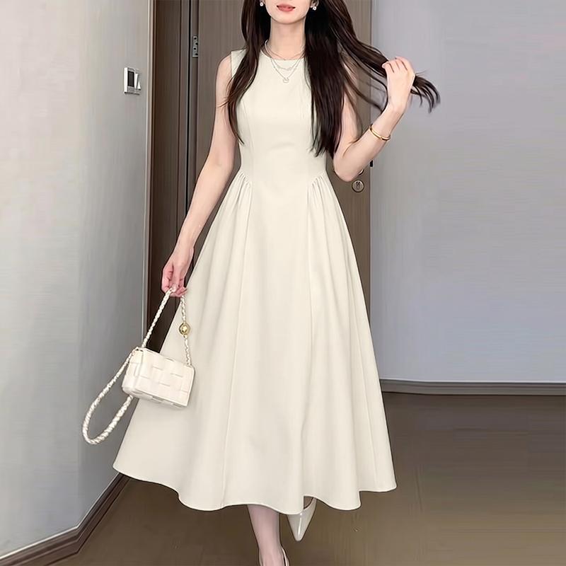 ZANZEA Women Elegant Casual Round Neck Sleeveless Dress