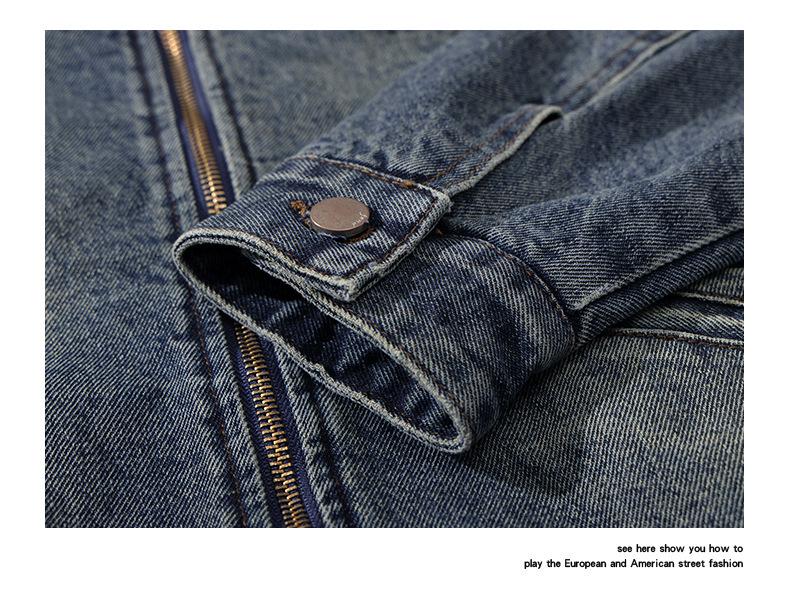 Men's Retro Maillard Lambswool-Lined Winter Denim Workwear Jacket