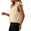 Women Sleeveless Zip Up Hooded Vest Jacket with Pockets Lightweight Casual Outerwear Drawstring Hem Design
